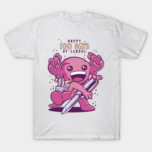 100 Days Of School Axolotl T-Shirt